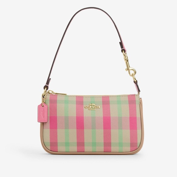 Coach Nolita 19 With Plaid Print in Pink multi CBK65 NWT - Picture 1 of 14